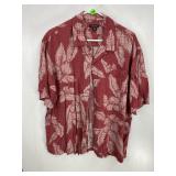 George Red Leaf Print Shirt XL
