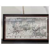 Pennsylvania Railroad System Framed Map