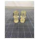 Pair Clear Plastic Animal Figurines
