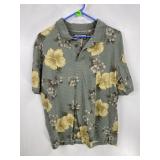 Caribbean Bay Floral Polo Shirt L