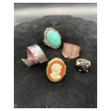 Avon Cameo & Art Glass Costume Rings