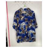 Hilo Hattie Blue Hawaiian Shirt XL