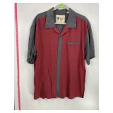 Vintage Silk Red Gray Shirt XXL