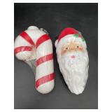 1995 Empire Santa & Candy Cane Light Toppers