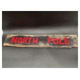 Hand-Painted North Pole Wood Sign