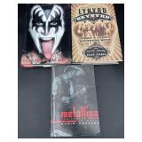 KISS, Lynyrd Skynyrd & Metallica 1st Ed Books