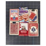 6 Vintage Playing Card Decks - Bicycle & Hoyle