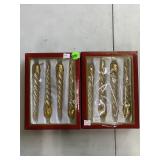 Gold Leaf Glass Icicle Ornaments, 8