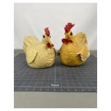 2 Fabric Chicken Doorstops