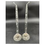 Lucite Silver-Flake Taper Candles & Holders