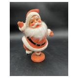 MCM Flocked Dancing Santa on Stand