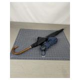 2 Umbrellas, Wood Handle & Compact
