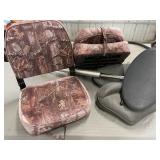 4 Boat Seats - 2 Camo & 2 Gray