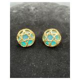 Paolo Faux Turquoise Clip-On Earrings