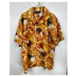 Roundy Bay Orange Floral Shirt XL