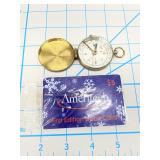 German Brass Pocket Compass & Ameritech Debit Card