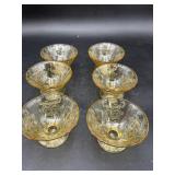6 Federal Glass Madrid Amber Sherbet Dishes