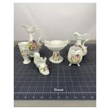 Lefton China Applied Floral Porcelain Group