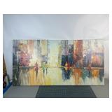 48x24 Abstract Cityscape Canvas Wall Art