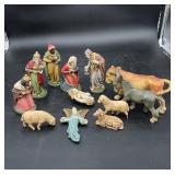 12 Pc West Germany Papier-Mache Nativity
