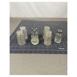 6 Assorted Glass Salt & Pepper Shakers