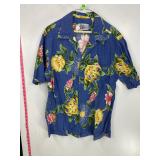 Hilo Hattie Blue Floral Hawaiian Shirt