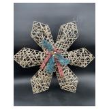 Jute Wire Poinsettia Christmas Decor