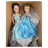 2 Vintage 25 in. Fashion Dolls & Clothes