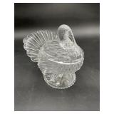 L.E. Smith #207 Glass Turkey Covered Dish