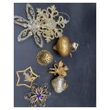 Gold & Jeweled Christmas Ornaments, 7