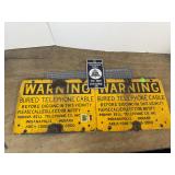 2 Indiana Bell Buried Cable Warning Signs