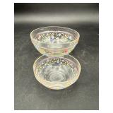 Hazel-Atlas Floral Glass Bowls, Pair