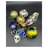 Venetian Mask & Peacock Christmas Ornaments