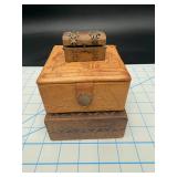 Wood, Leather & Brass Trinket Boxes, 3