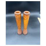 Antique Textile Mill Steamer Bobbins, Pair
