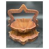 Carved Collapsible Wood Star Basket