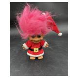 1980s Santa Troll Doll with Pink Hair