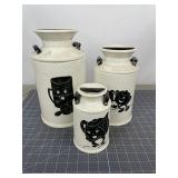 3 Anthropomorphic Crackle Glaze Vases