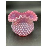 Fenton Cranberry Opalescent Hobnail Vase