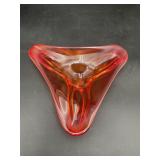 Viking Persimmon #1099 Triangle Glass Ashtray