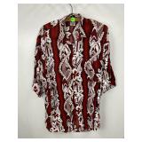 Burgundy Floral Shirt XXL