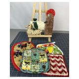 Handmade Potholders & Fabric Animal Decor