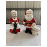 Ceramic Santa & Mrs. Claus Figures, 2