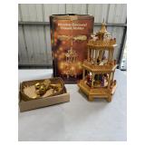 3-Tier Wooden Christmas Pyramid Carousel