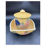 Floral Ceramic Chip & Dip Serving Set