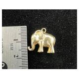 14K Gold Elephant Pendant 6.09g