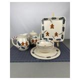 8 Pc Hartstone Gingerbread Holiday Stoneware