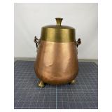Copper & Brass Lidded Bucket With Bail
