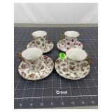 4 APR Japan Floral Cups & Saucers
