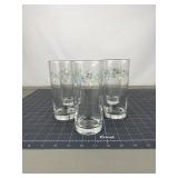 5 Holly Floral Glass Tumblers